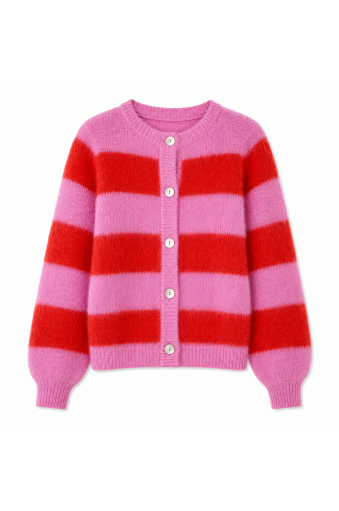 TWNS Timea Bubblegum Fire Cardigan