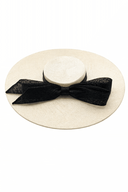 Failsworth Ivory & Black Bow Fascinator