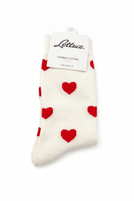 White Socks With Red Hearts