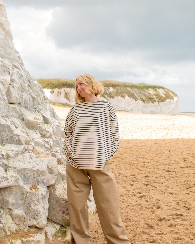 Chalk Bryony Stripe Top Black and Cream