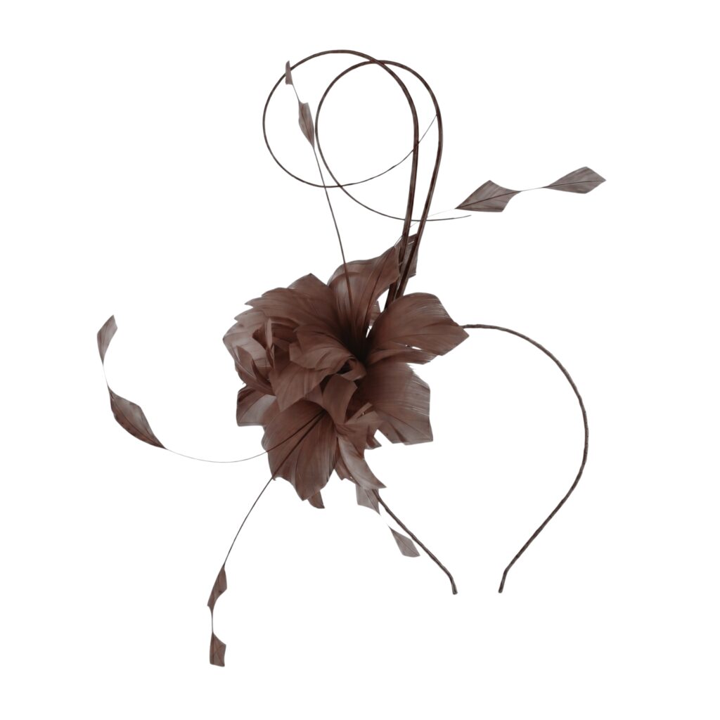 Boardmans “Clover” Chocolate Feather Fascinator Headband