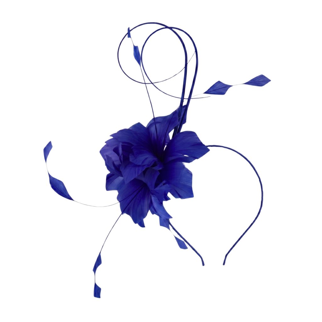 Boardmans “Clover” Royal Blue Feather Fascinator Headband