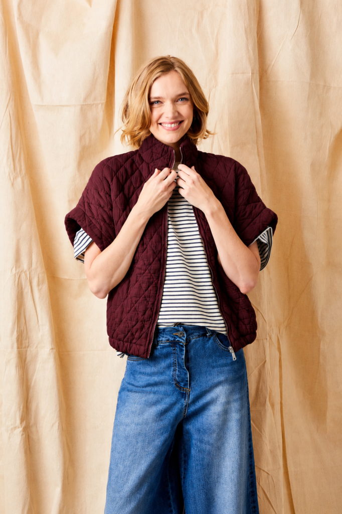 Suzy D Charlston quilted short sleeve jacket