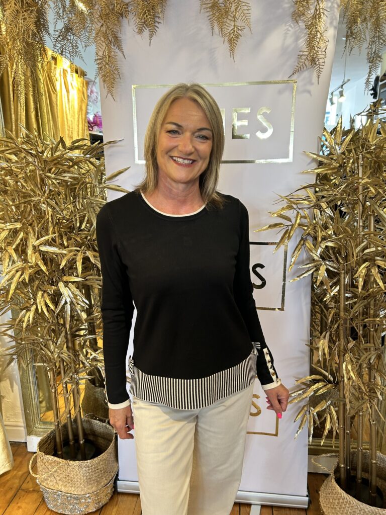 Alison Sheri Black Knit Top