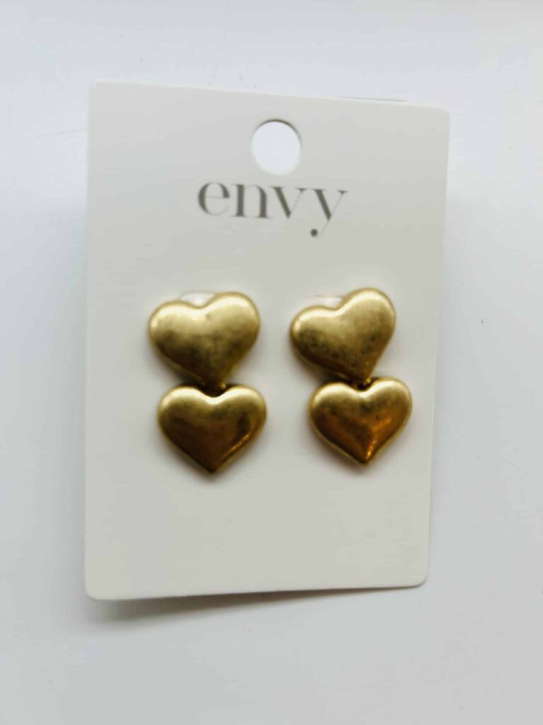 Envy Jewellery Gold Heart Earrings