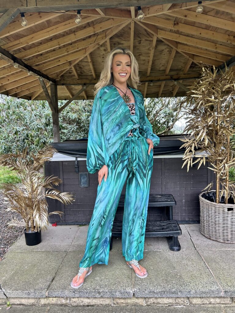 GUILTY BEACH PRINTED TROUSERS – GREEN PALM