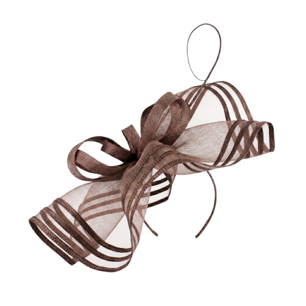 Boardmans “Naomi” Chocolate freeform fascinator