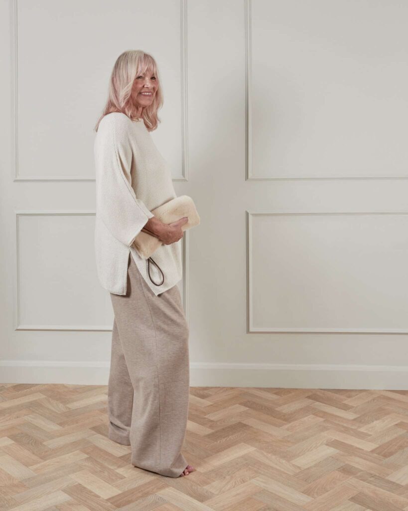 Chalk Regan Trouser Marl Beige