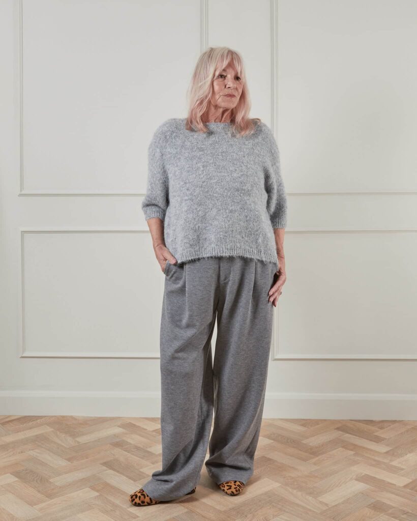 Chalk Regan Trouser Marl Grey