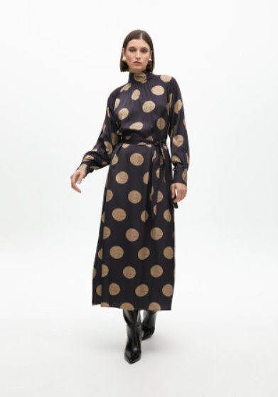 Lola Casademunt High neck polka dot puff dress