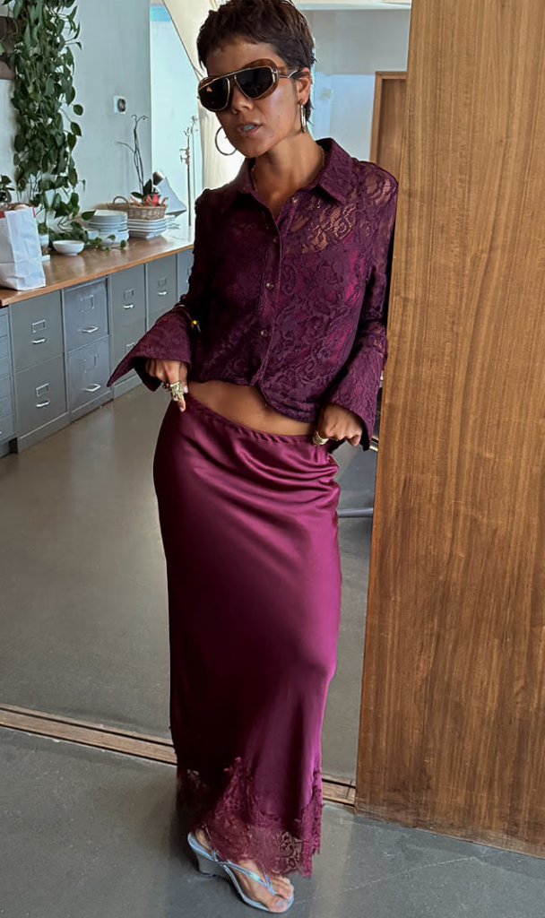 Never Fully Dressed Burgundy Maeva Skirt