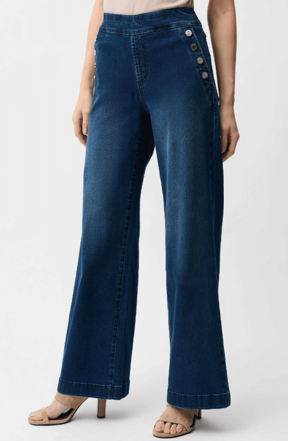 Joseph Ribkoff Wide Leg Pull-On Jeans