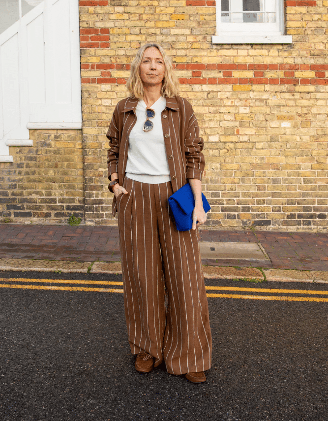 Chalk Jasmine Stripe Trouser | Tobacco