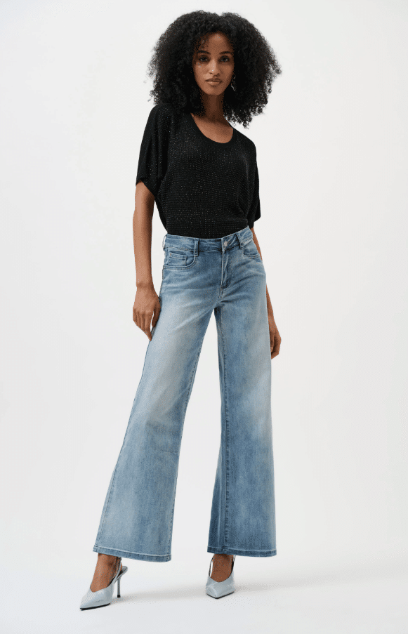 Joseph Ribkoff Goldie | Classic Wide-Leg Stretch Jeans