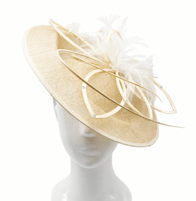 Failsworth Millinery Shaped Sinamay Disc in Ivory