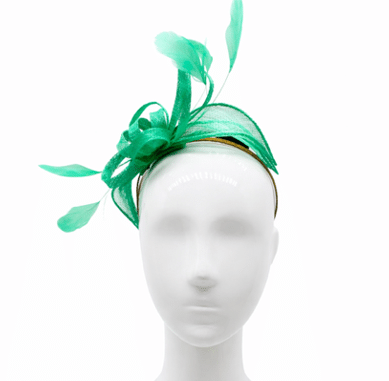 Failsworth Millinery Aliceband Sinamay Fascinator in Clover