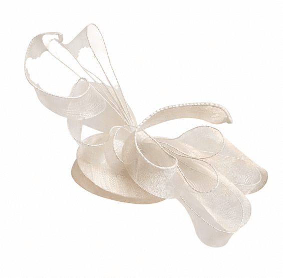 White Crin & Sinamay Pillbox Headband Fascinator