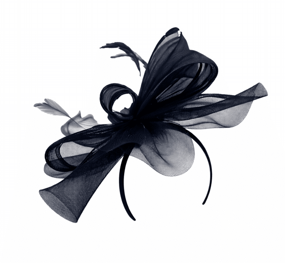 Navy Silk Abaca Fascinator by Failsworth