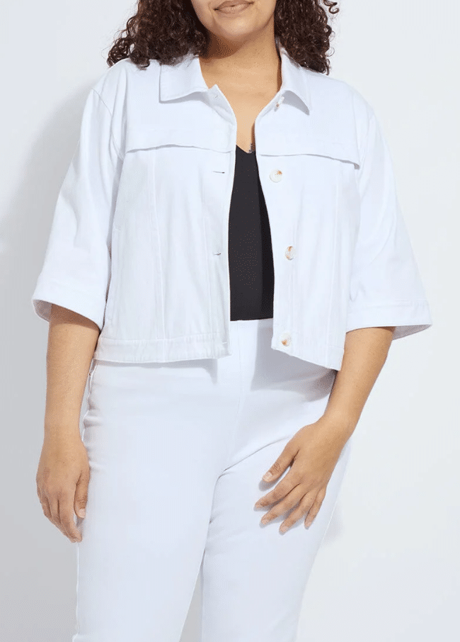 Lysse Remi 3/4 Sleeve White Denim Jacket