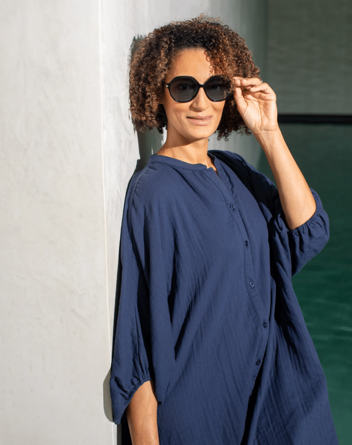 Chalk Dora Dress | Navy