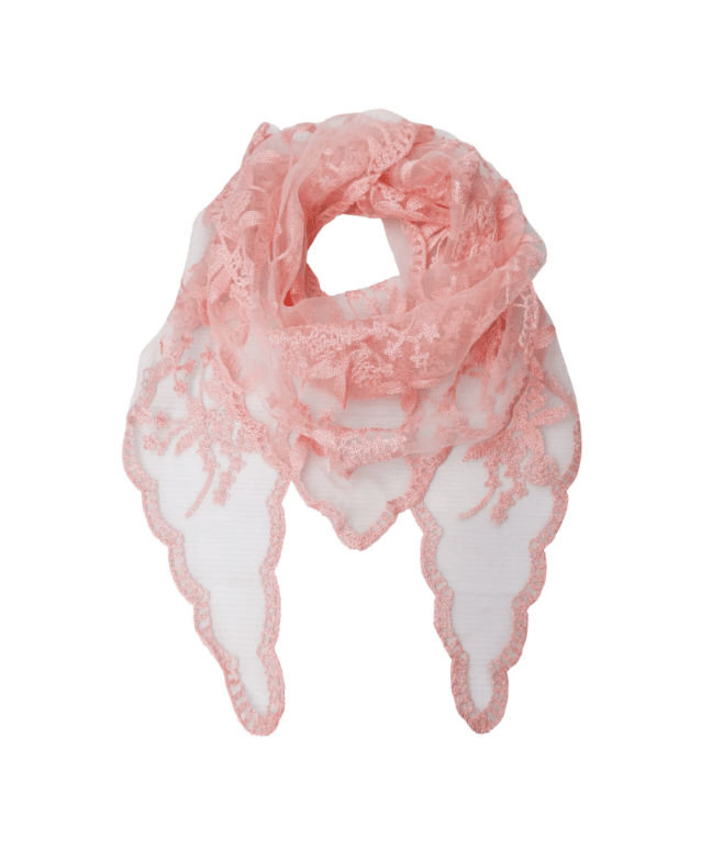 Black Colour Miriana triangle lace scarf – Rose