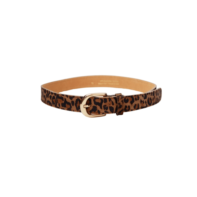 Black Colour Smilla suede belt – Taupe Leopard