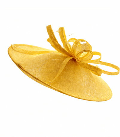 Failsworth Sinamay Disc on headband Mimosa