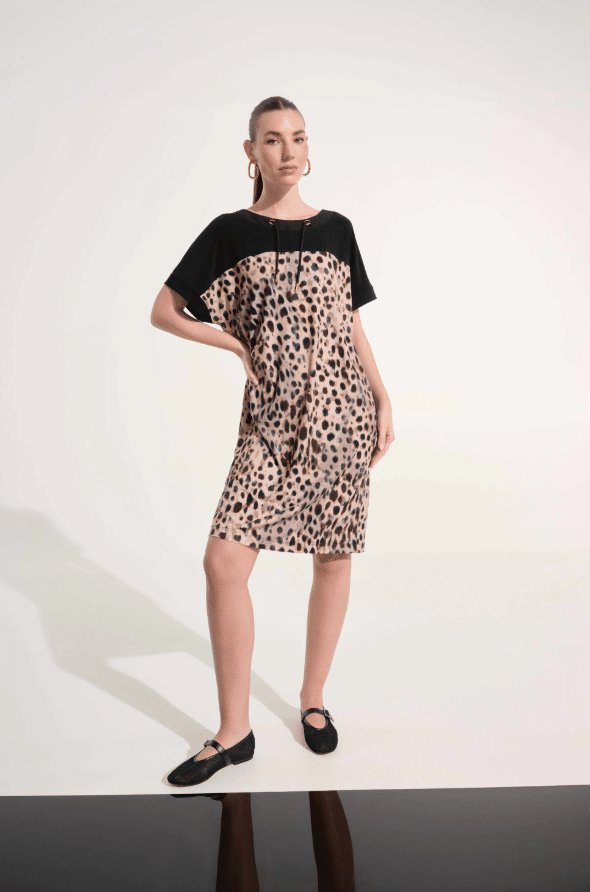 Joseph Ribkoff Silky Knit Animal Print Straight Dress