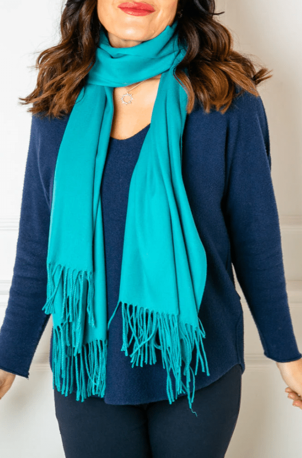 Tilley & Grace Cashmere-Mix Pashmina In Teal