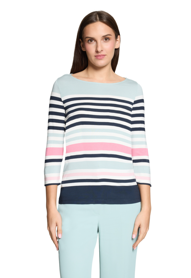 Betty Barclay Shirt- Mint/ Dark Blue