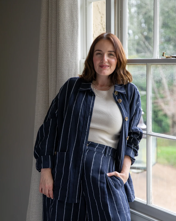 Chalk Kath Stripe Jacket | Navy