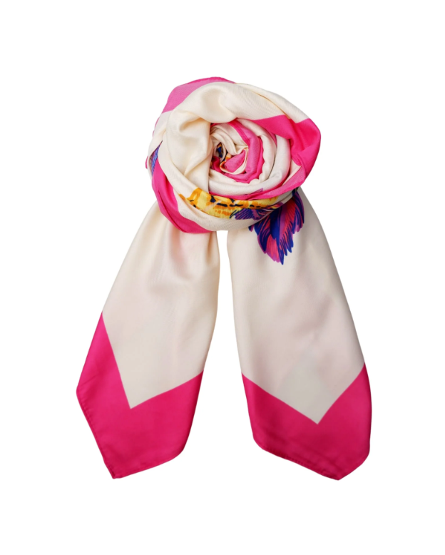 Black Colour Pink Talula Satin Scarf