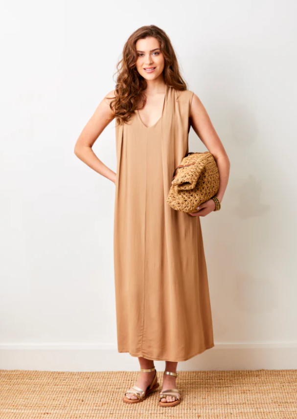 Suzy D Gladiola Crepe Maxi Dress With Overlay
