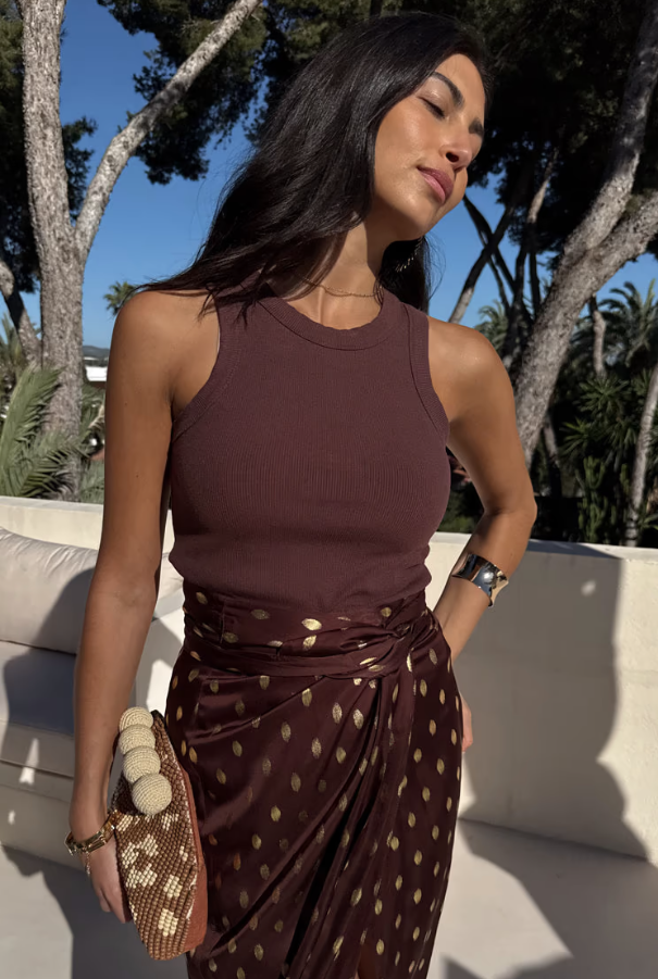 Never Fully Dressed Chocolate Ribbed Tank