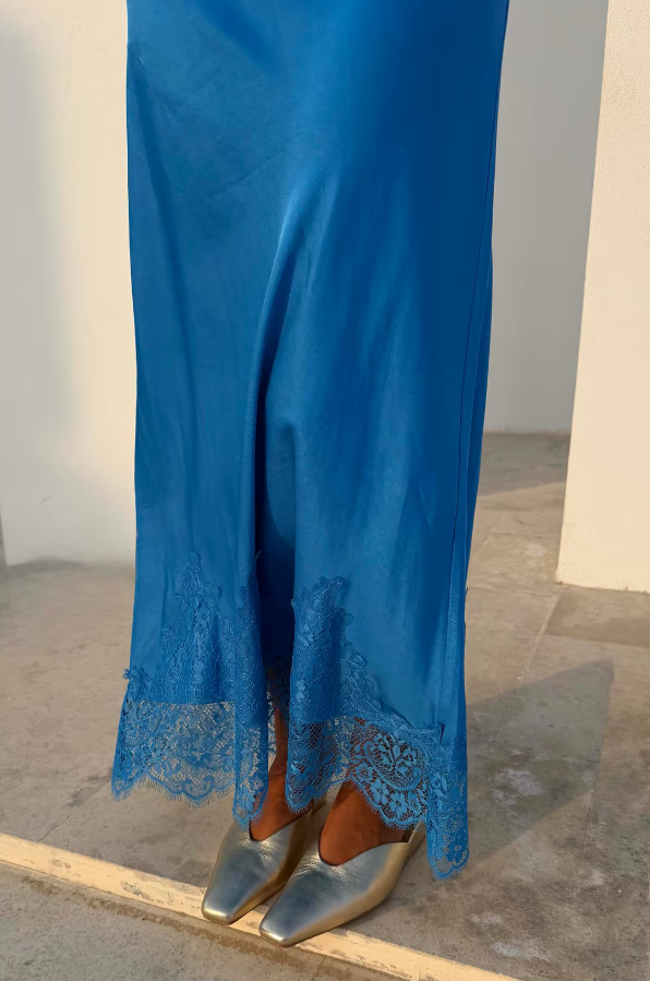 Never Fully Dressed Cobalt Maeva Midi Skirt