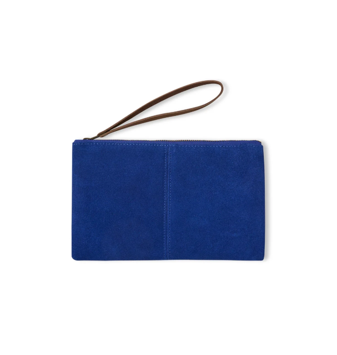 Chalk Kensington Pouch Bag | Suede | Cobalt Blue