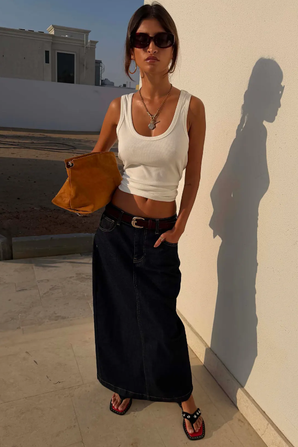 Never Fully Dressed White Scoop Neck Rib Tank