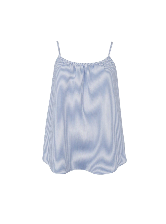 Black Colour Catherine Strap Top – Light Blue