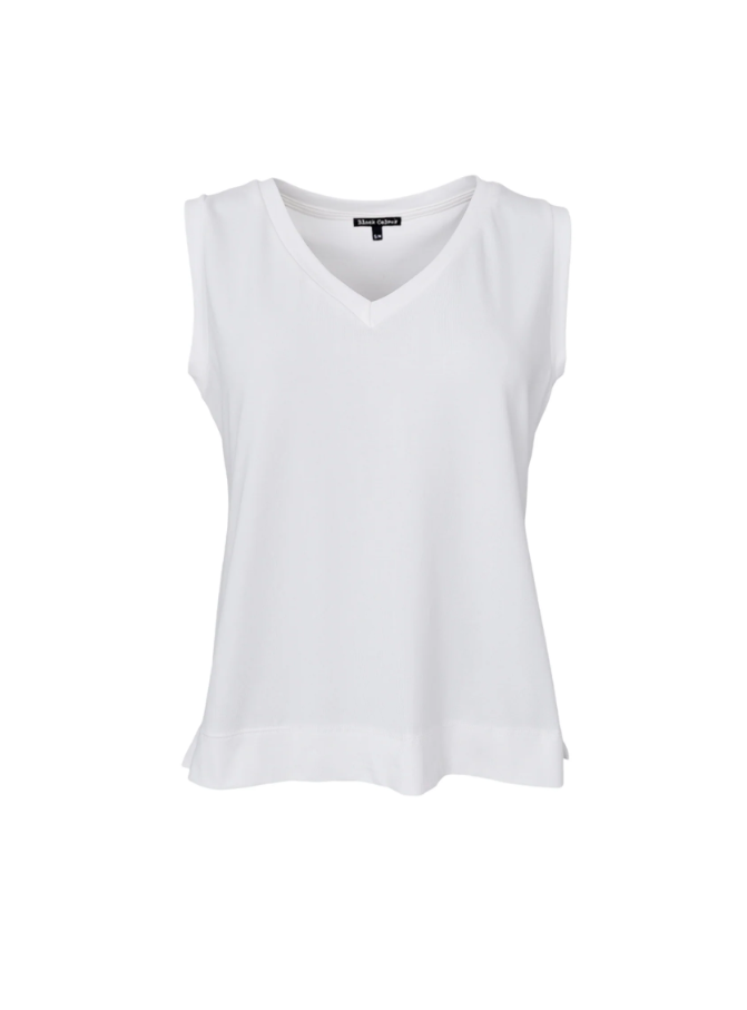 Black Colour May V Neck Top – Off White