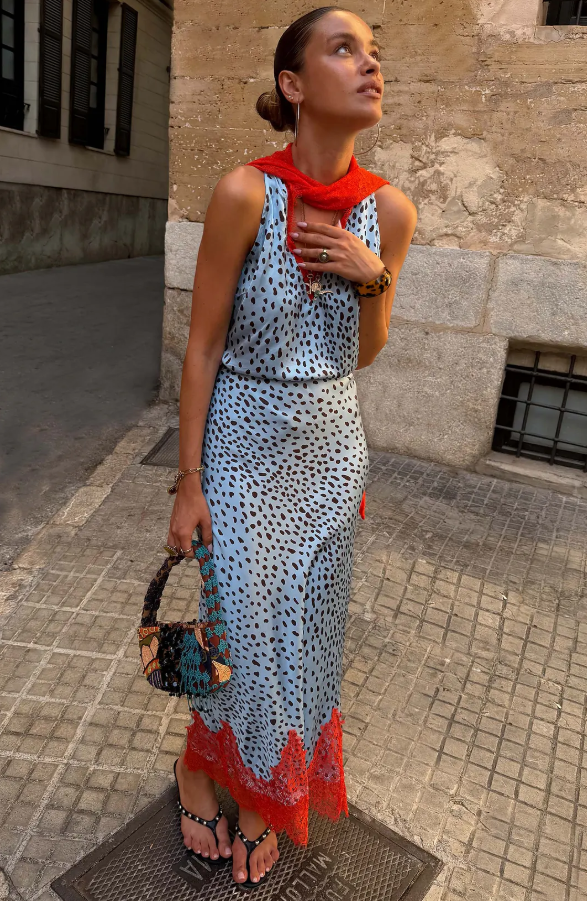 Never Fully Dressed Sky Blue Deer Midi Maeva Skirt
