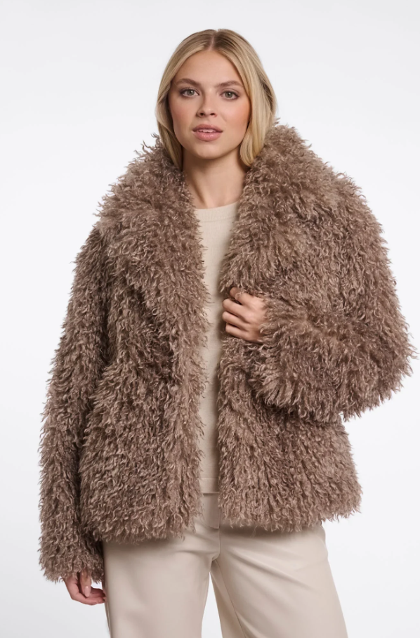 Rino and Pelle Jacket with reverse Collar – Mocha Latte