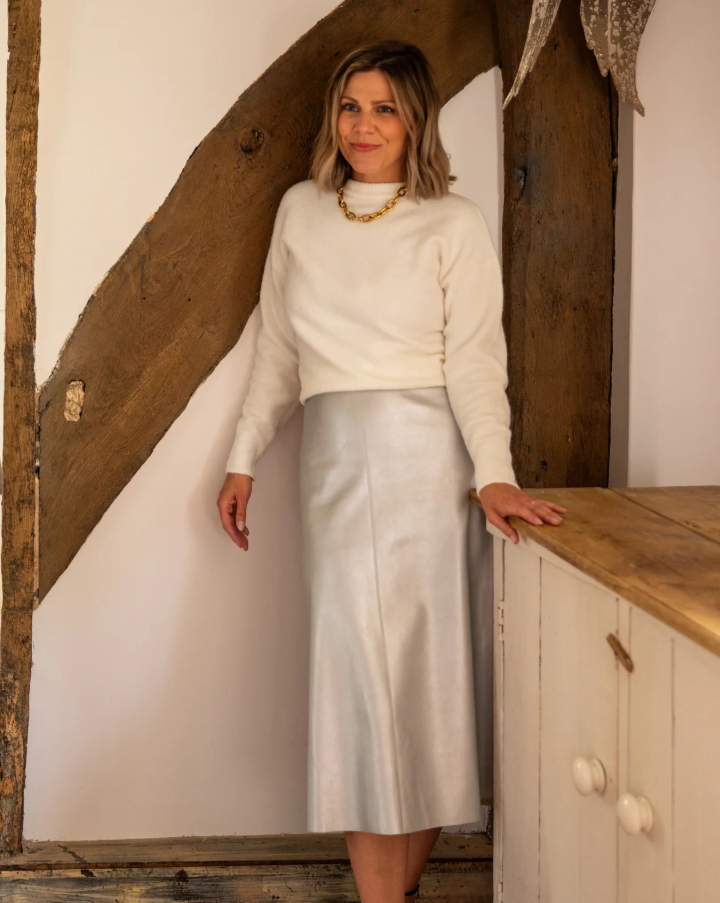 Chalk Myla Skirt | Silver