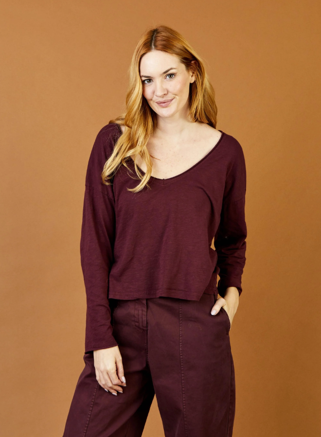 Suzy D Suzy D Bista Long Sleeve V-Neck Top