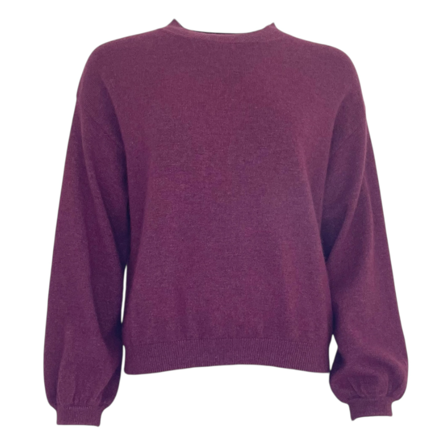 TWNS Long Puffed Sleeves Pullover-  Wine