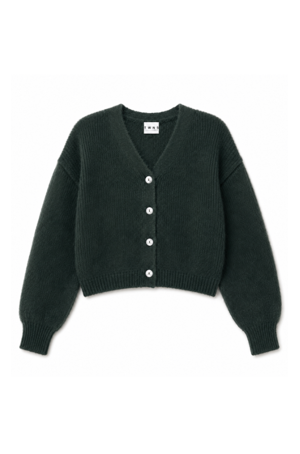TWNS Malia V Neck Cardigan – Military