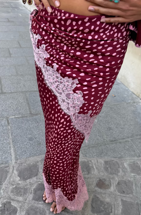 Never Fully Dressed Burgundy Deer Maeva Skirt
