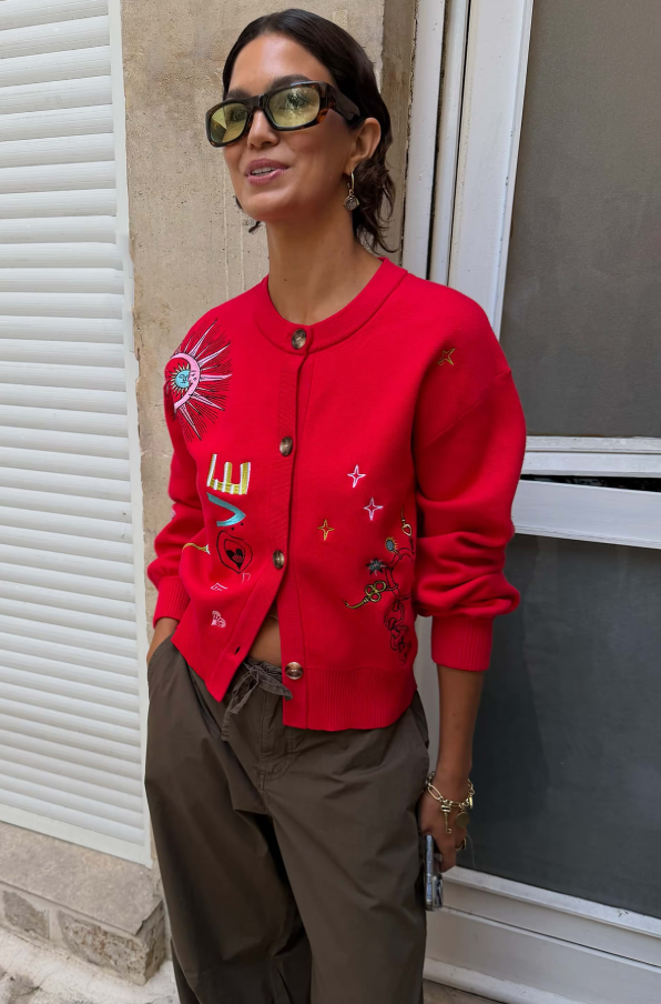 Never Fully Dressed Red Amore Forrest Cardigan