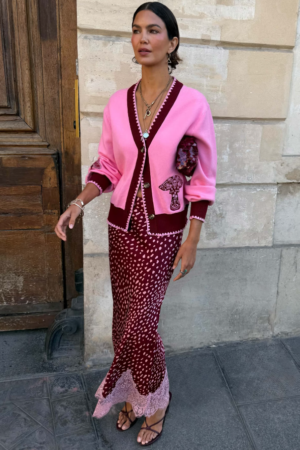 Never Fully Dressed Pink Mushroom Cardigan