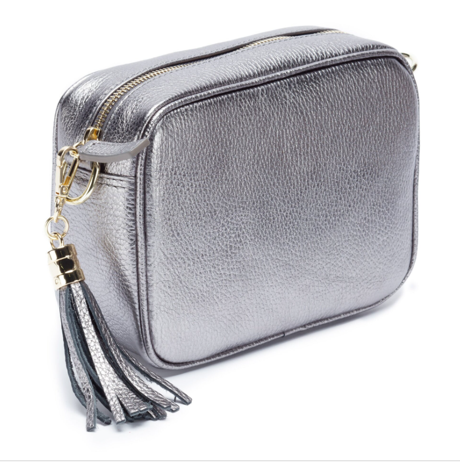 Elie Beaumont Crossbody Metallic Pewter