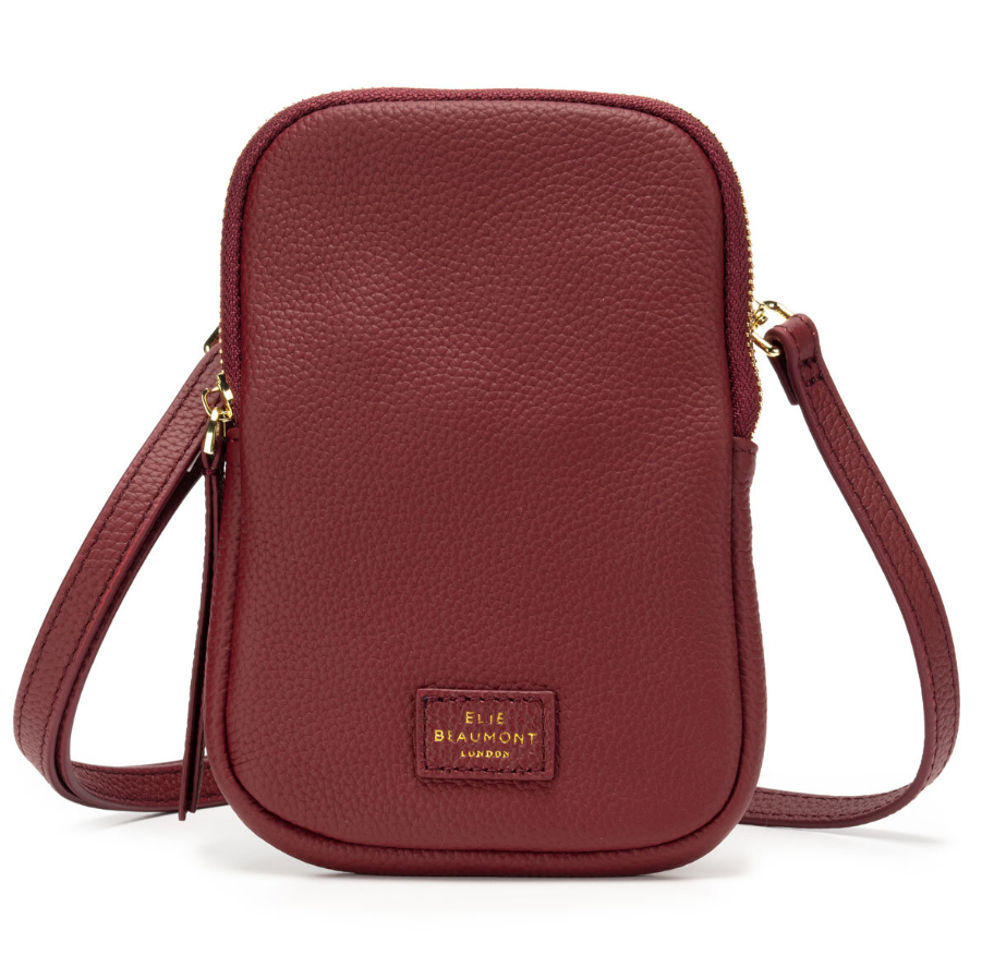 Elie Beaumont Phone Bag Zipper – Burgundy